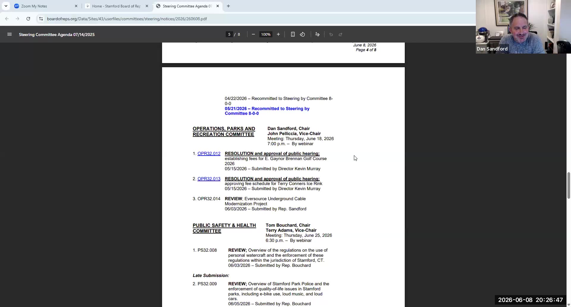 Operations and public safety committee resolutions