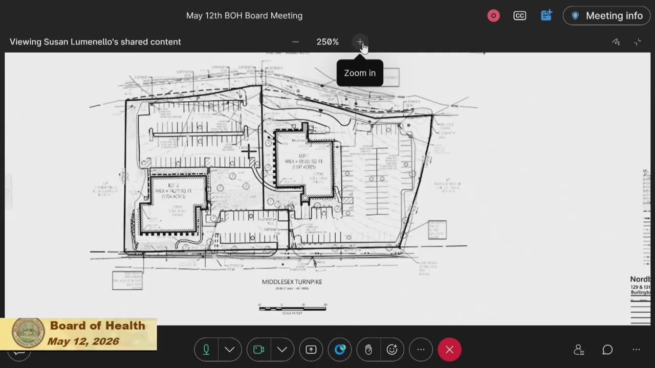 Floor plan and lot layout for Middlesex Turnpike site