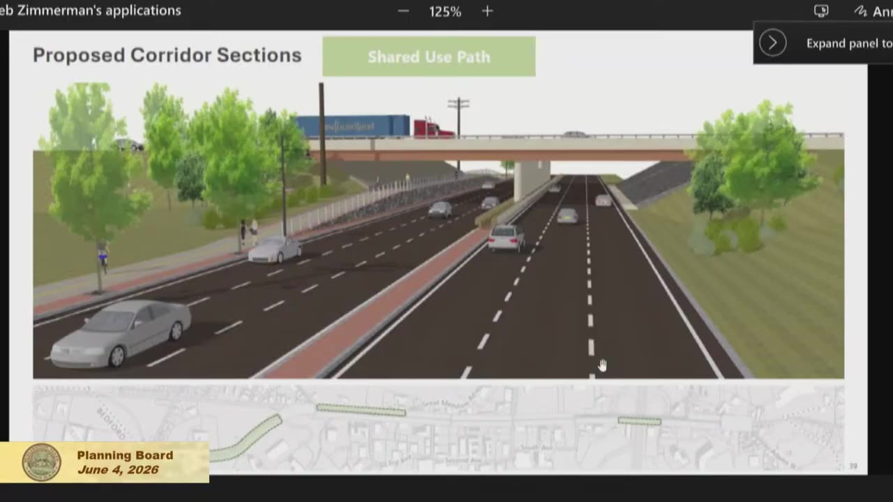 Proposed Shared Use Path corridor section rendering