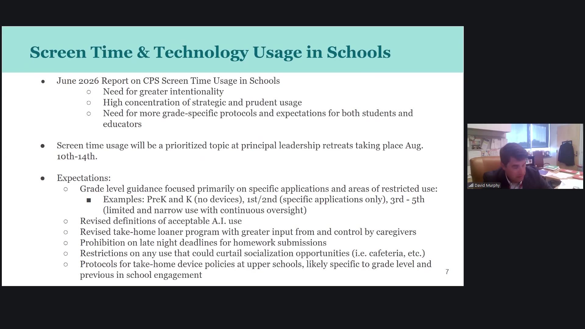 Screen time and technology usage in schools slide