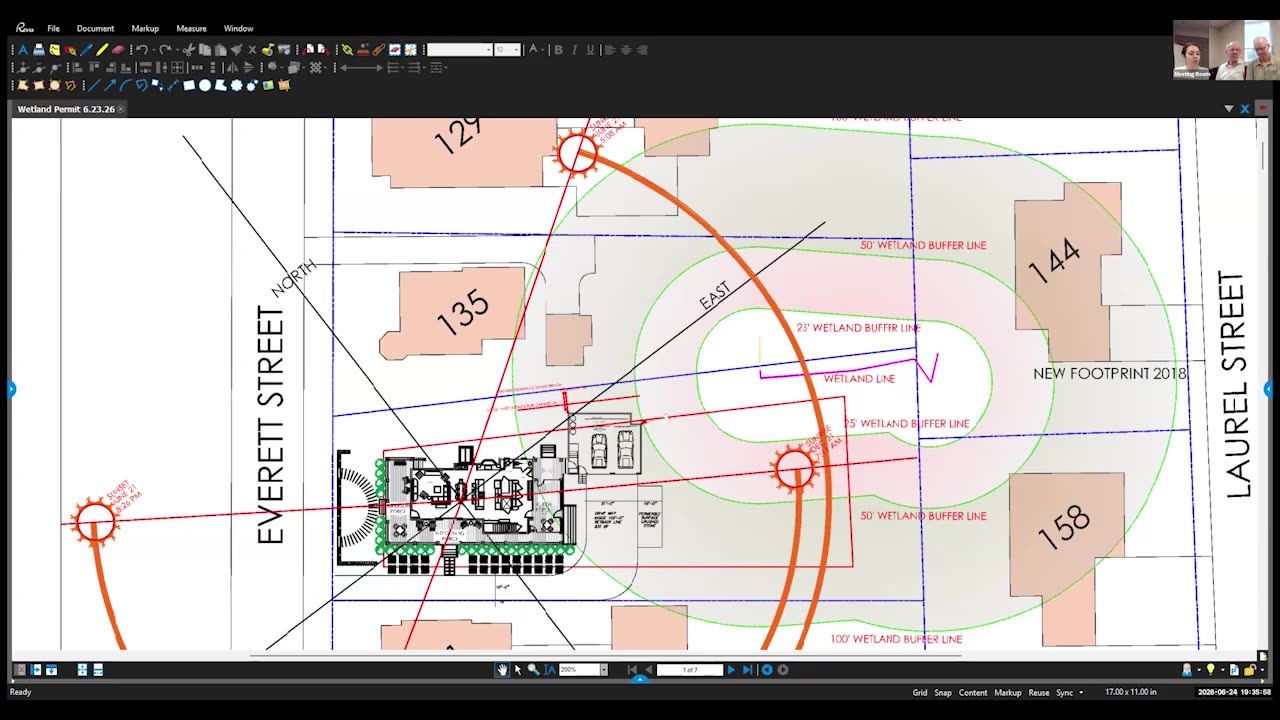 Annotated site plan highlighting setbacks and buffer zones
