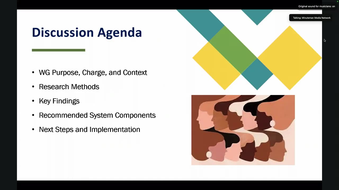 Discussion Agenda slide with bullet points