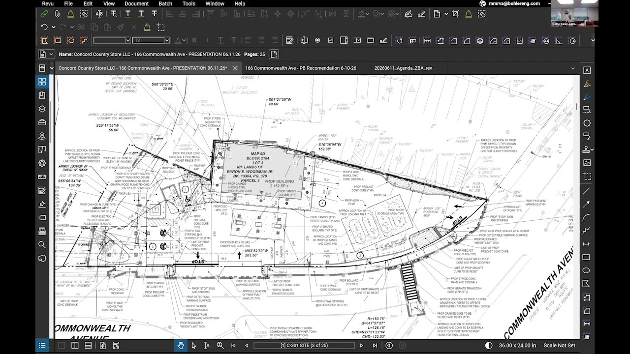 Technical site plan detail with dimensions and proposed improvements