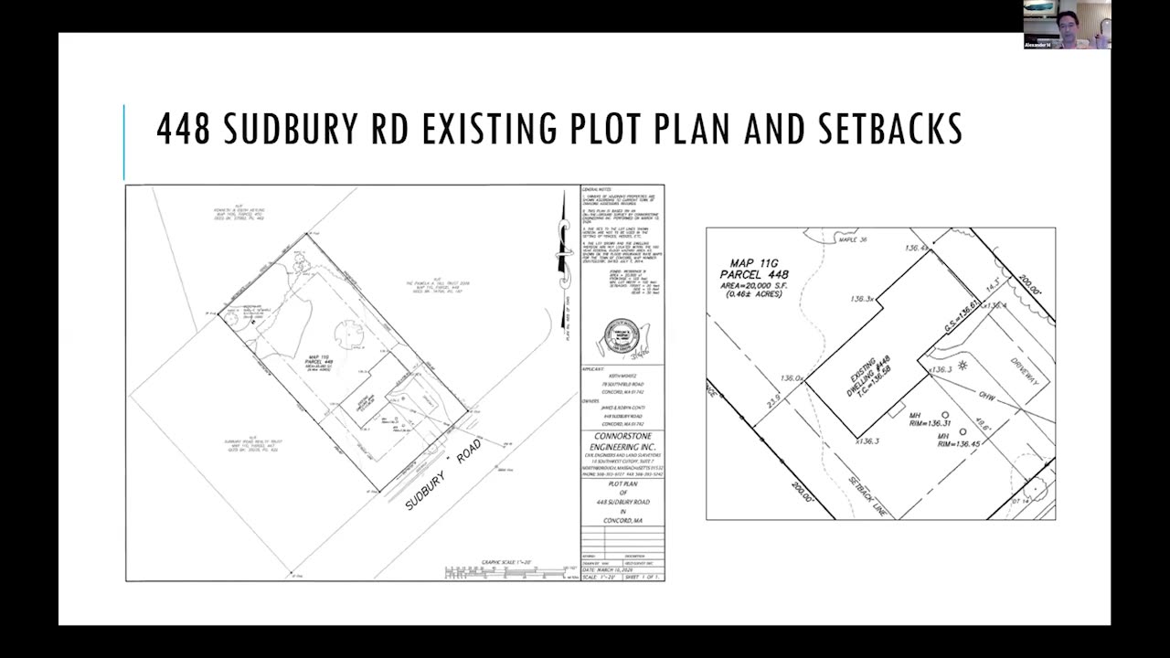 448 Sudbury Rd existing plot plan and setbacks