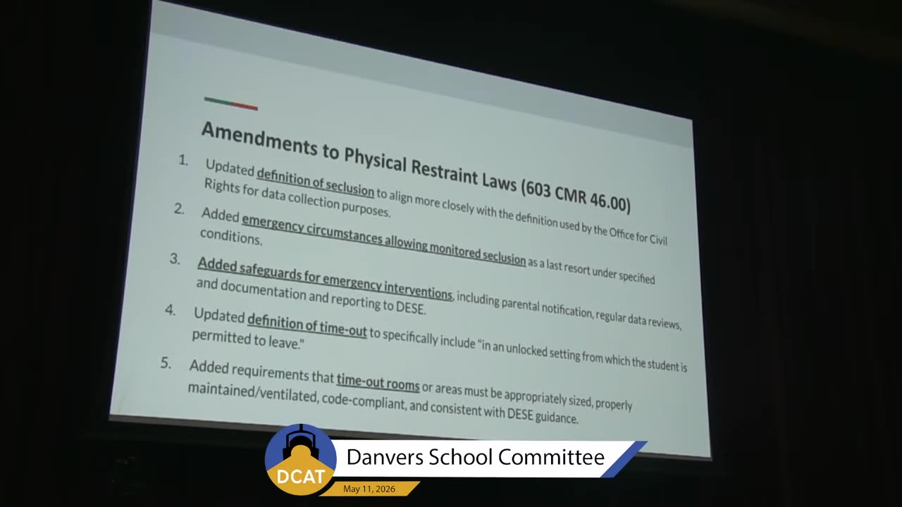 Amendments to physical restraint laws slide