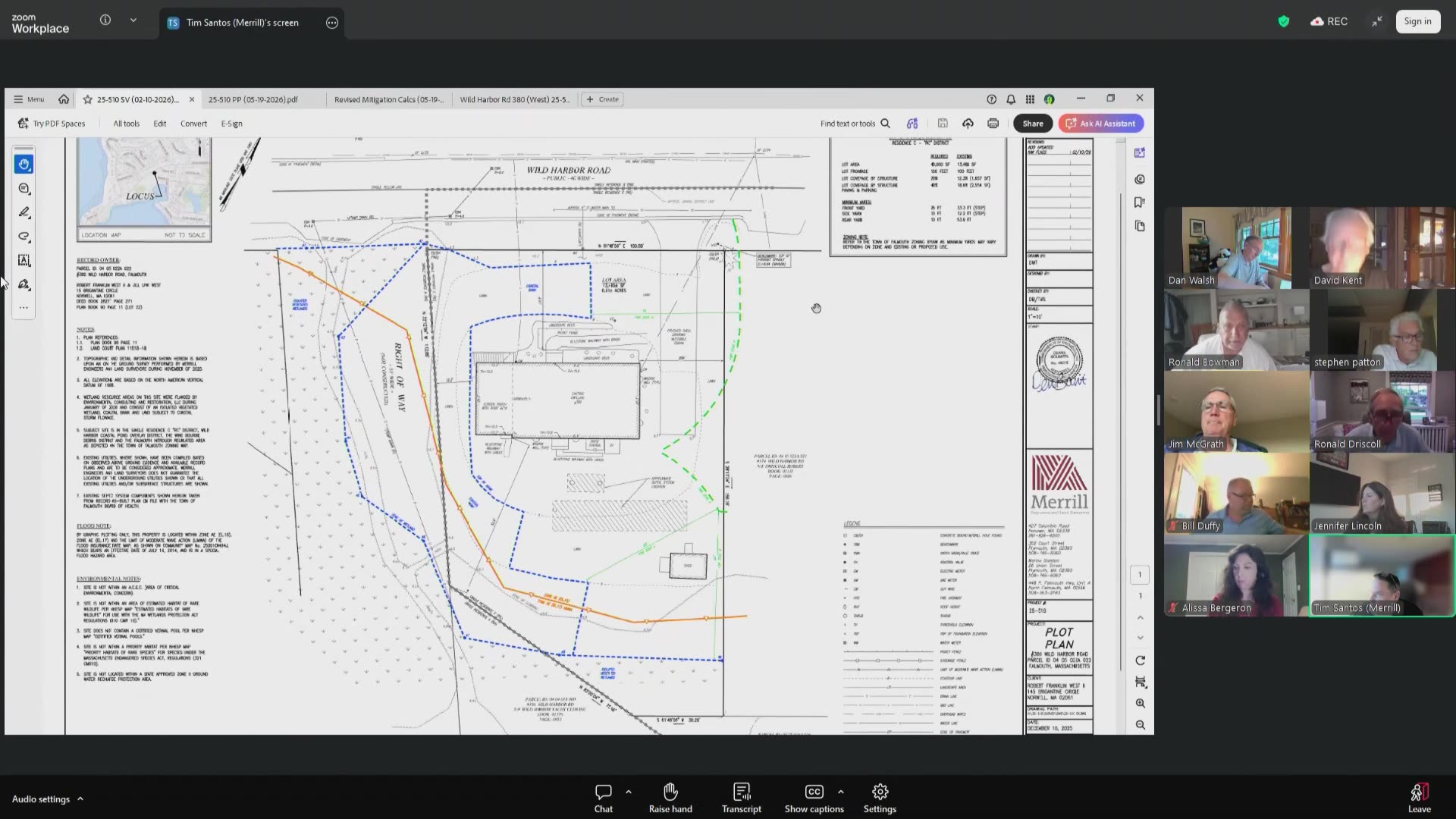 Detailed plot plan for Wild Harbor Road property