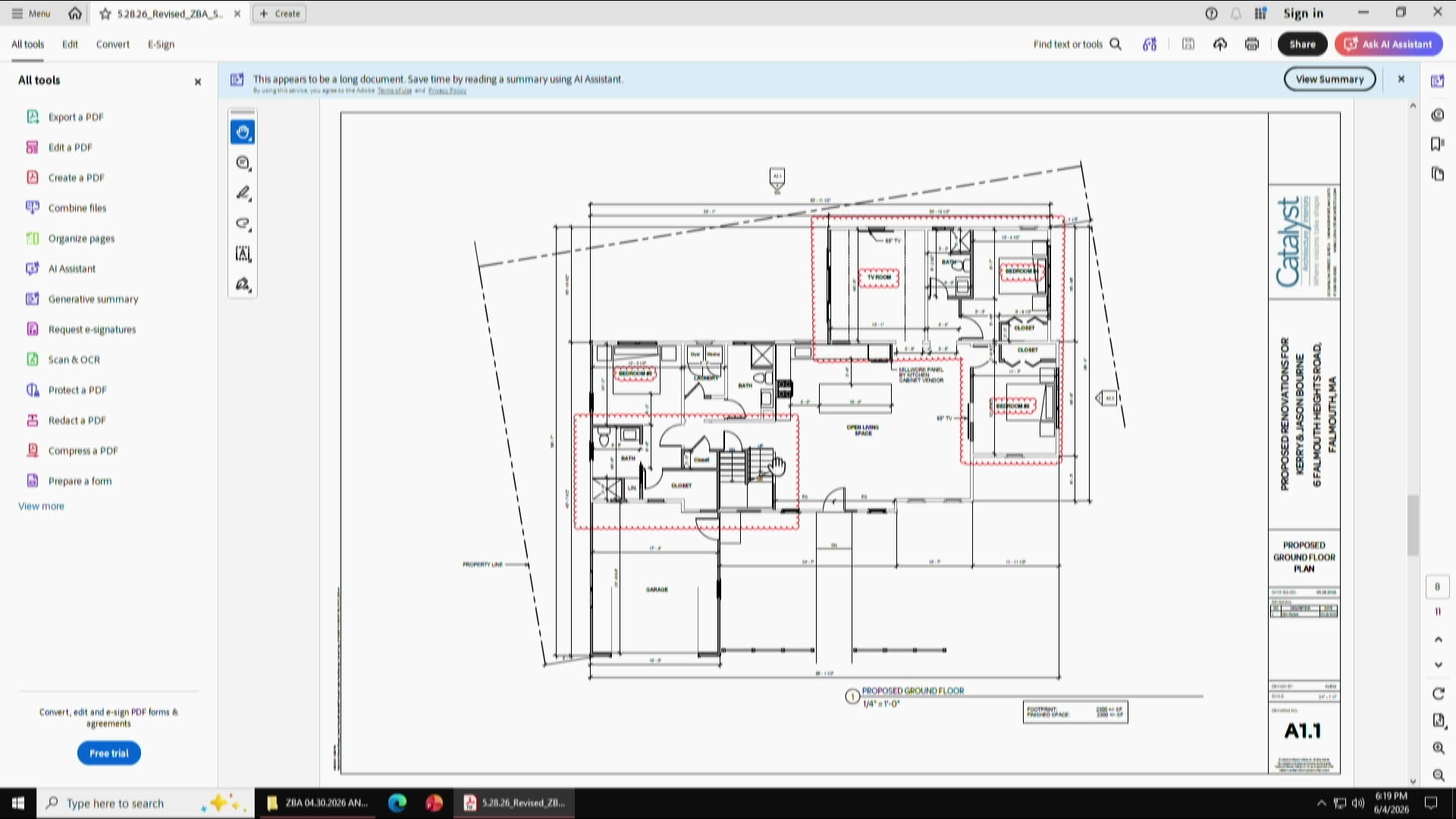 Proposed ground floor plan, 6 Falmouth Heights Rd