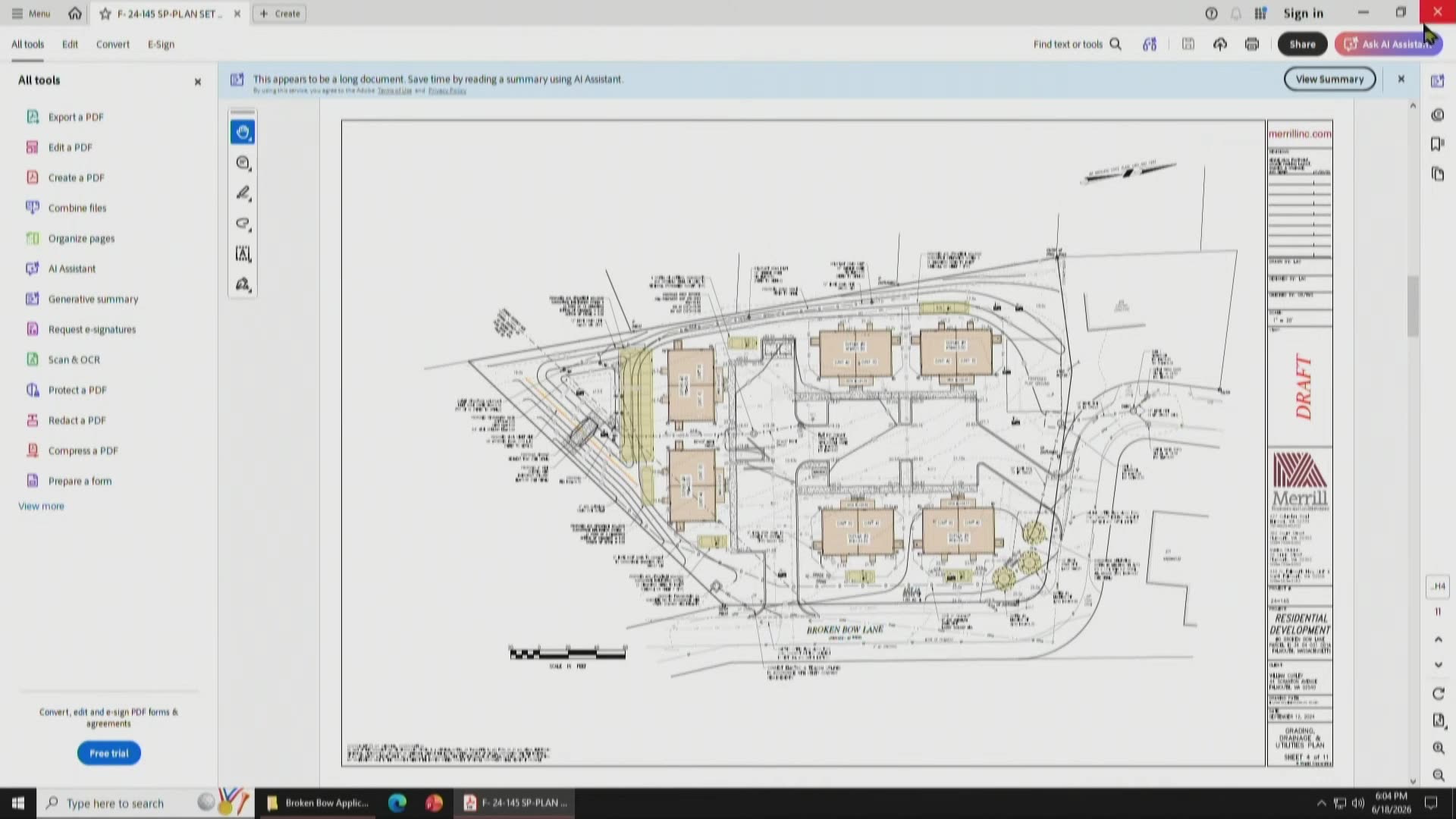Site plan for Broken Bow Lane residential development
