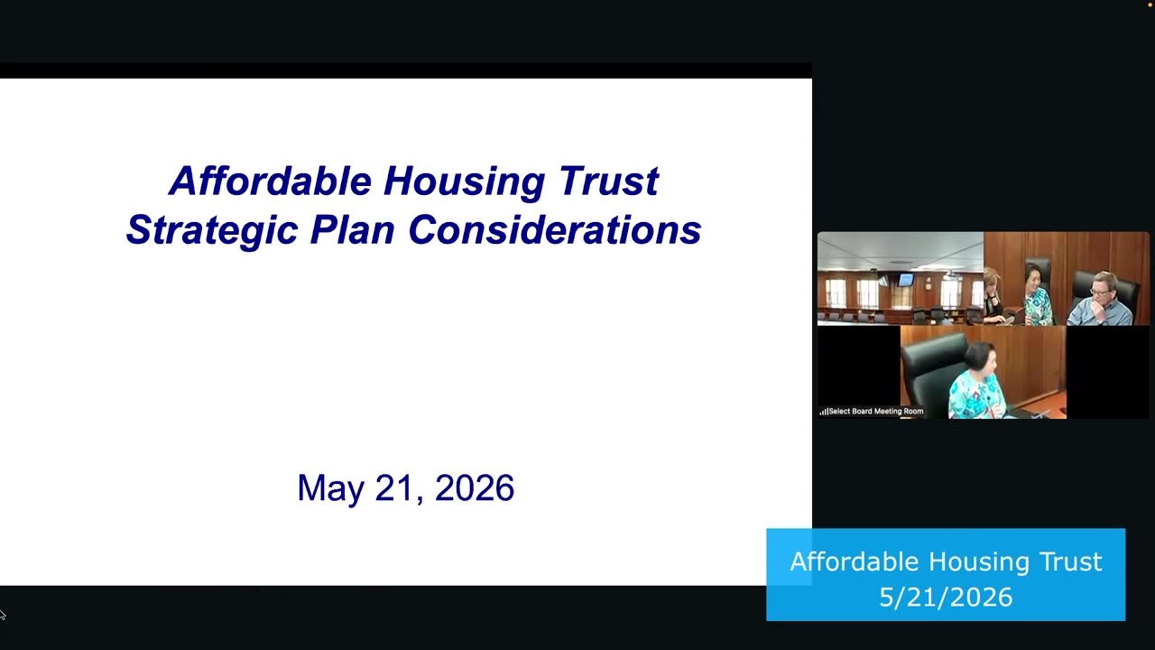 Affordable Housing Trust Strategic Plan Considerations title slide