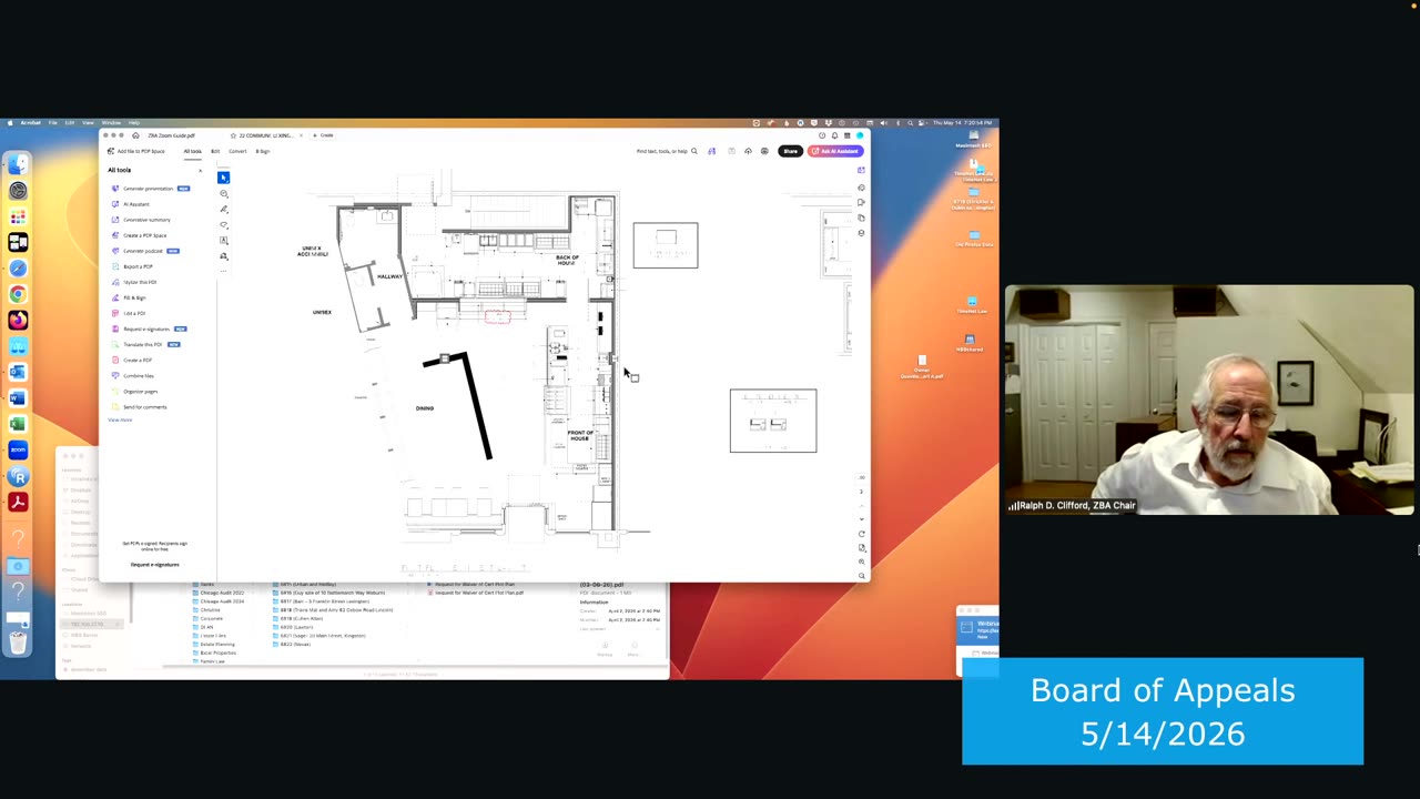 Floor plan and architectural drawings for Board of Appeals