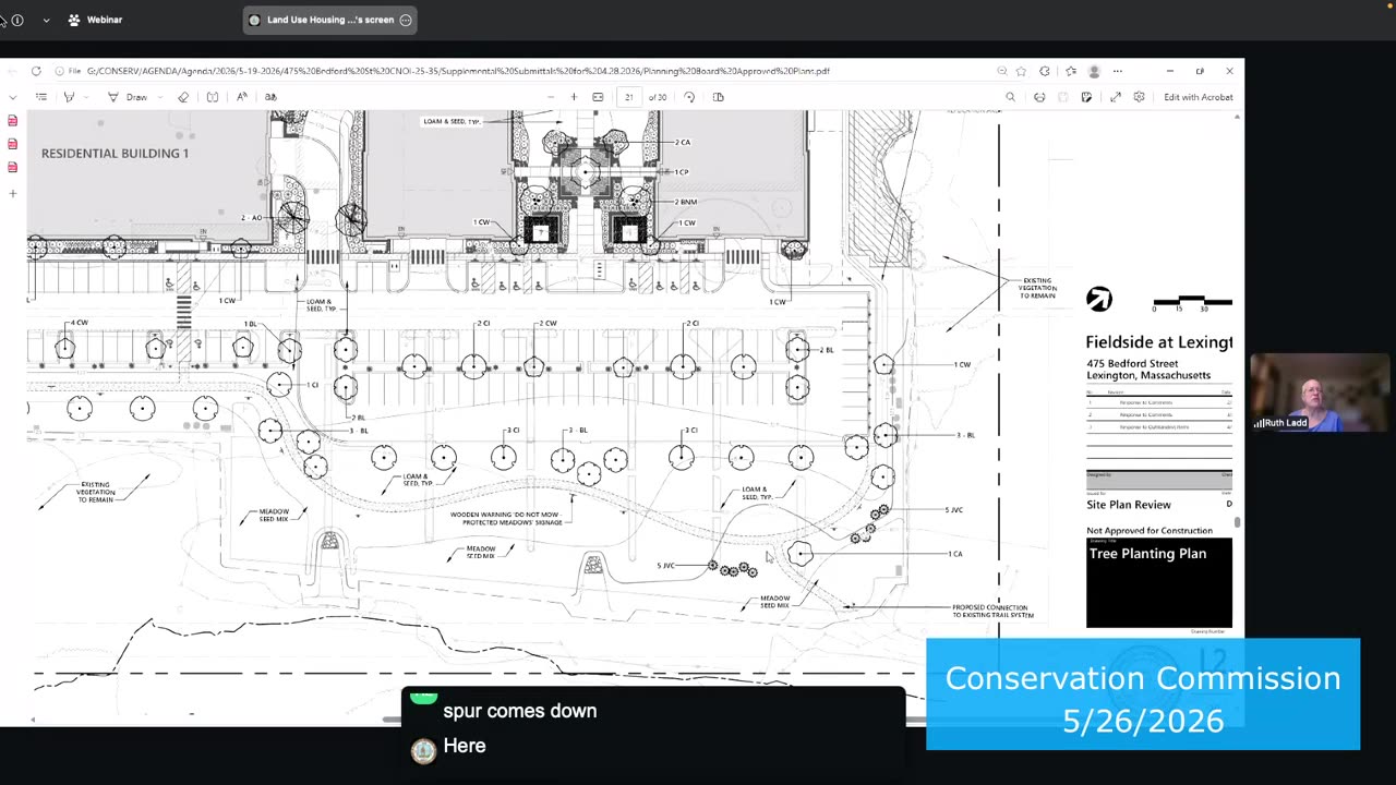 Site plan and tree planting plan for Fieldside at Lexington development