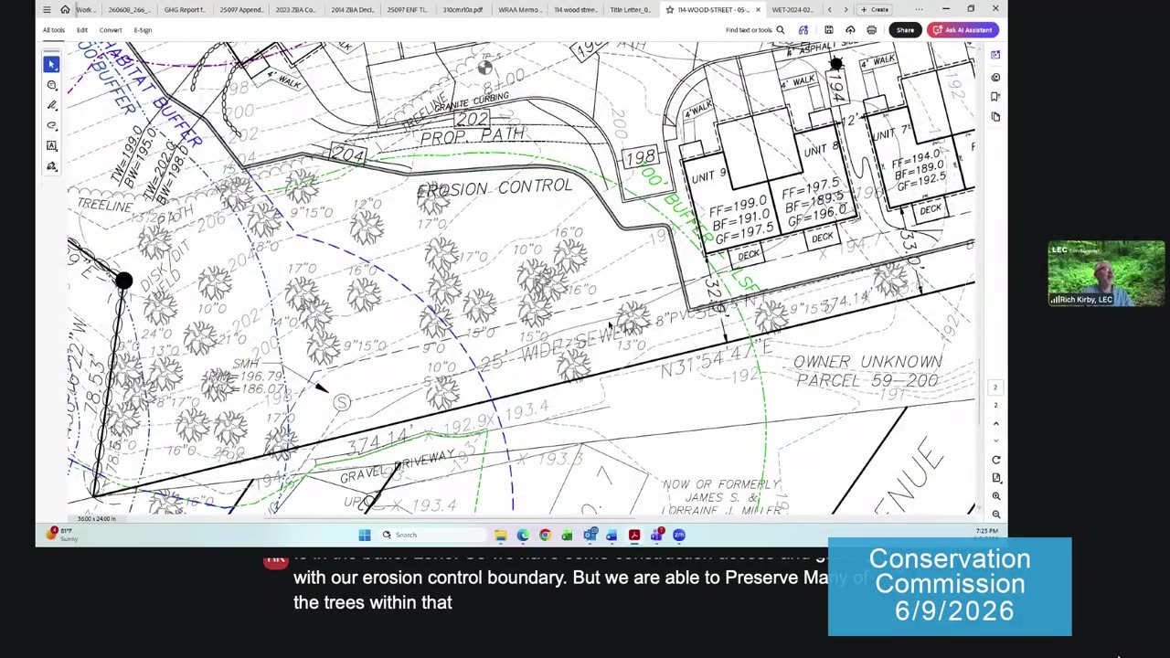 Site construction plan with erosion control and property details