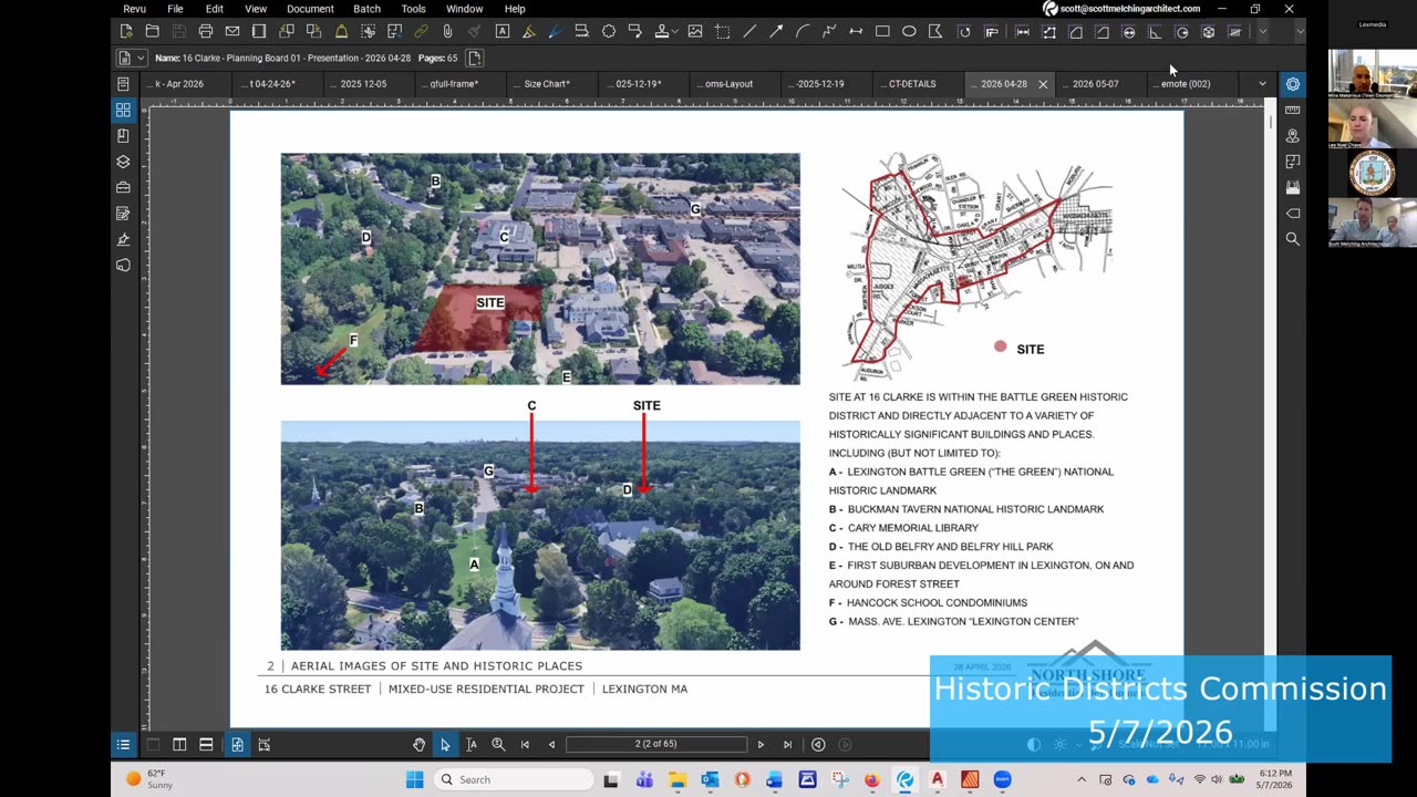Aerial images of site with historic places map and labels