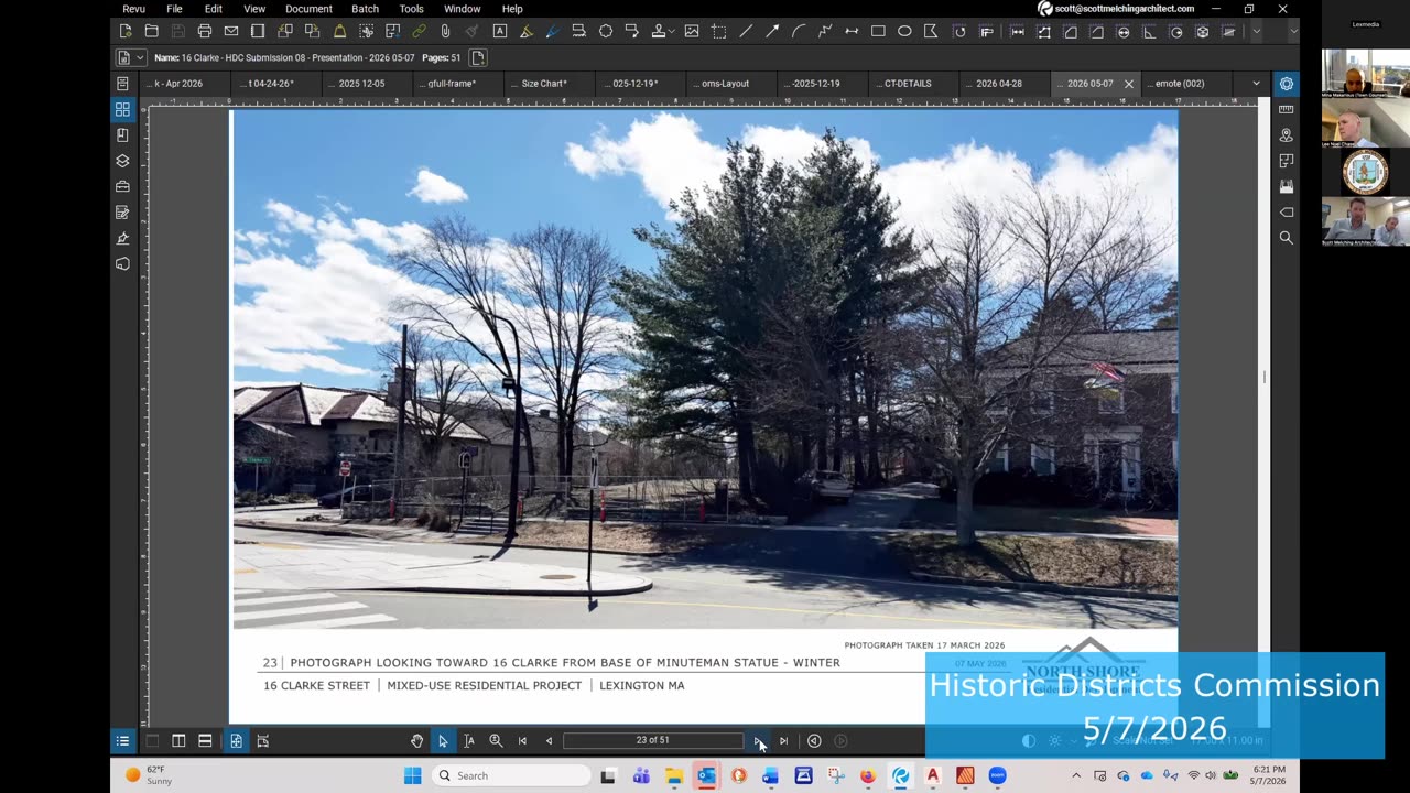 Winter site photograph from Minuteman statue base