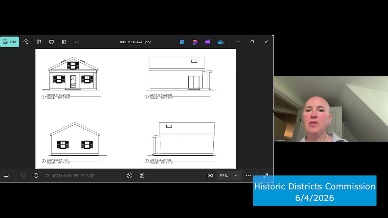 Front, side, and rear architectural elevations