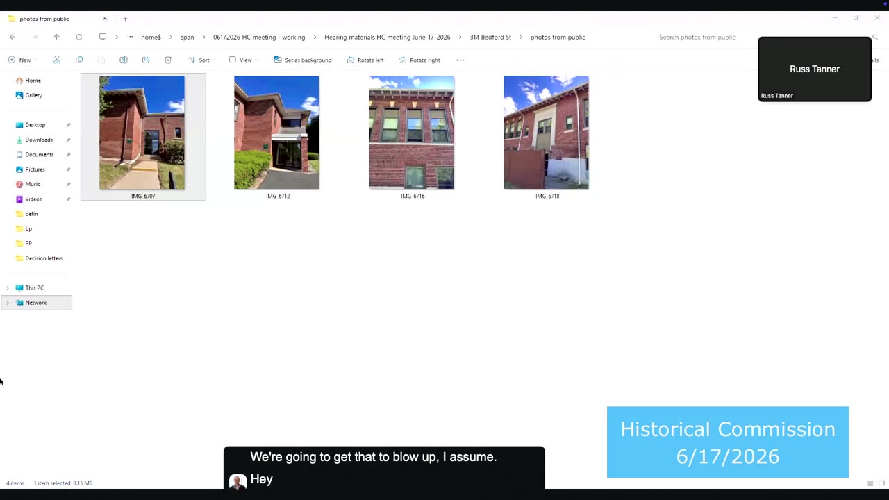 Desktop view with multiple photos of brick building