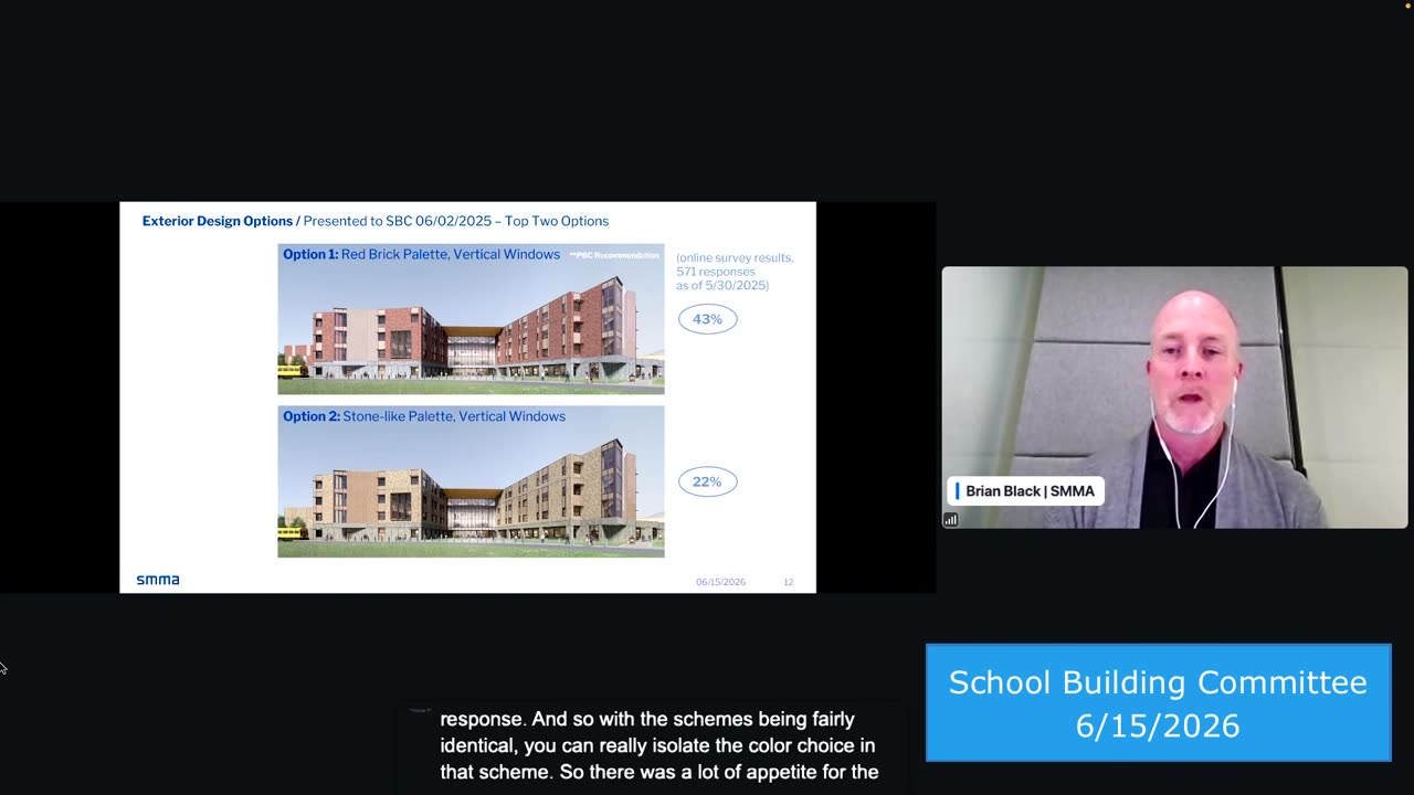 Top two exterior design options with community poll results