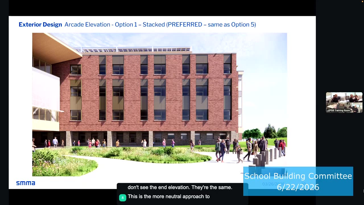 Preferred Stacked arcade elevation rendering