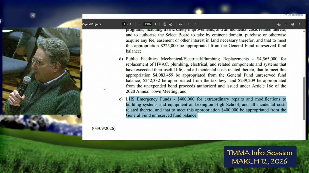 Capital Projects appropriations slide with highlighted items