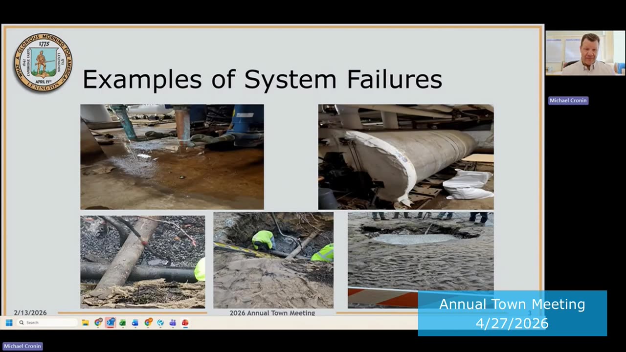 Slide: Examples of System Failures with infrastructure photos