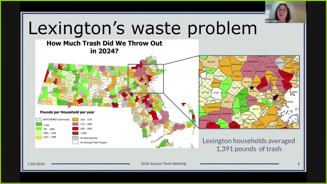 Lexington waste problem slide with 2024 trash maps and data