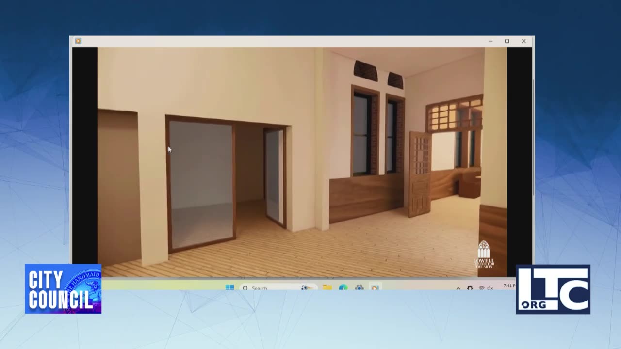 3D architectural rendering of empty interior room