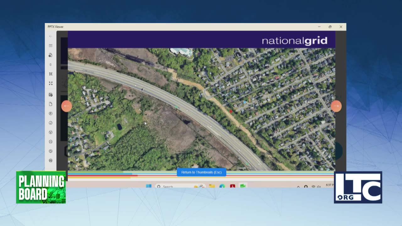 Aerial map view from National Grid presentation