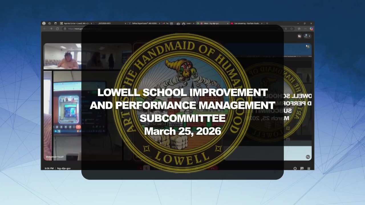 Lowell School Improvement Subcommittee title slide, March 25, 2026