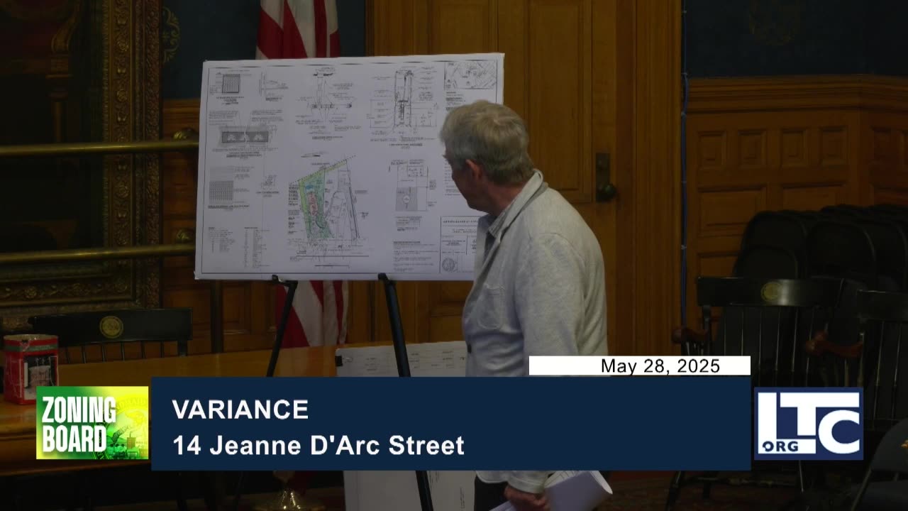 Site plan and architectural drawings for 14 Jeanne D'Arc Street variance