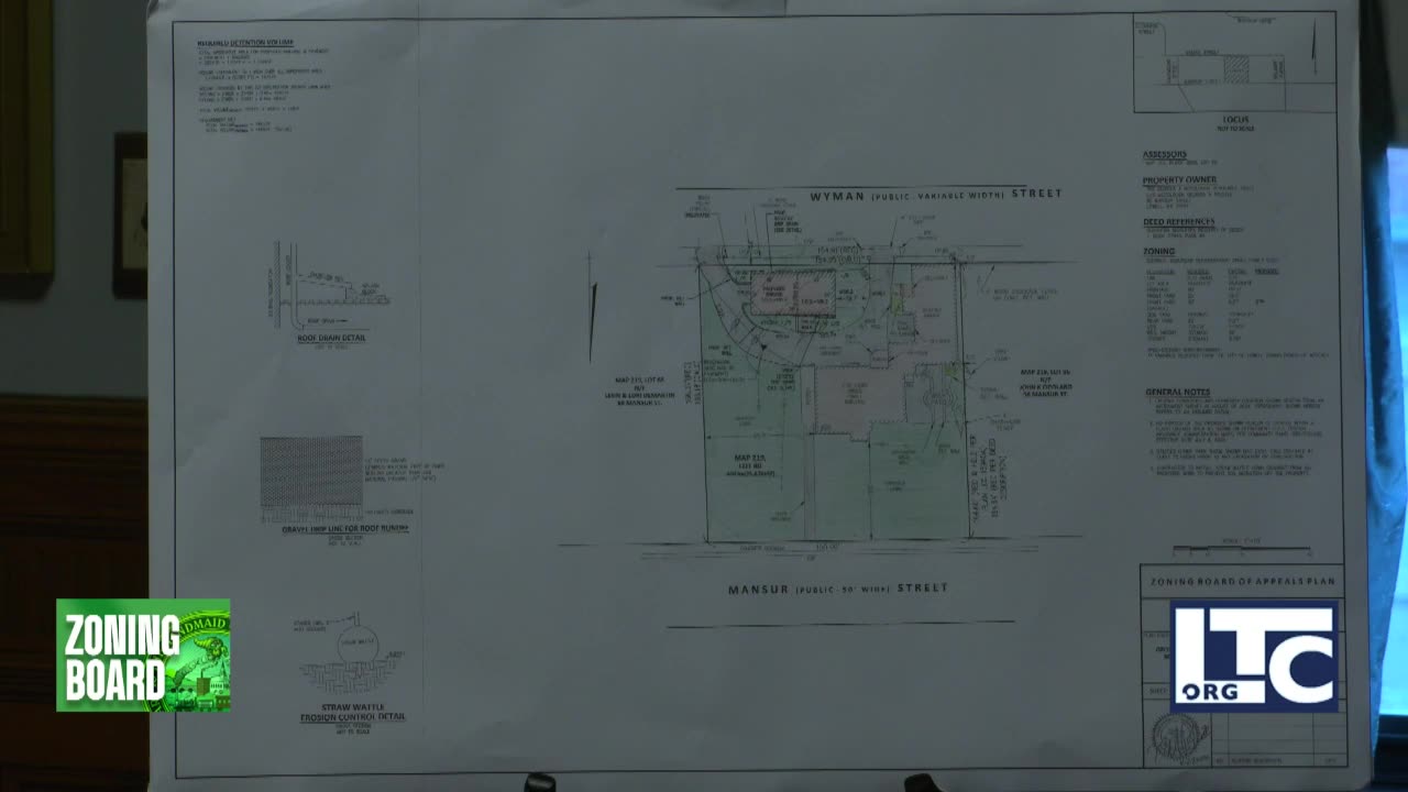 Site plan diagram for Mansur Street variance