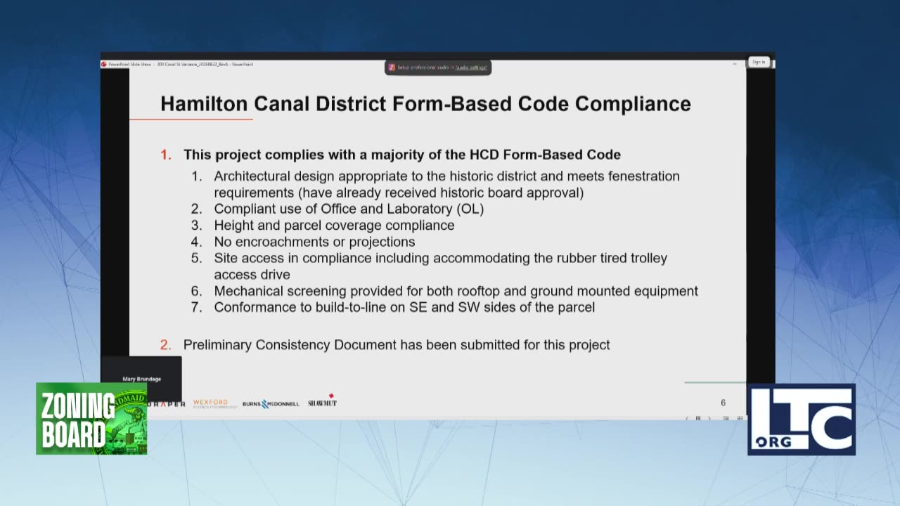 Hamilton Canal District Form-Based Code Compliance checklist