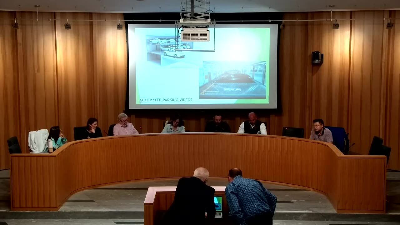 Automated parking structure renderings on screen