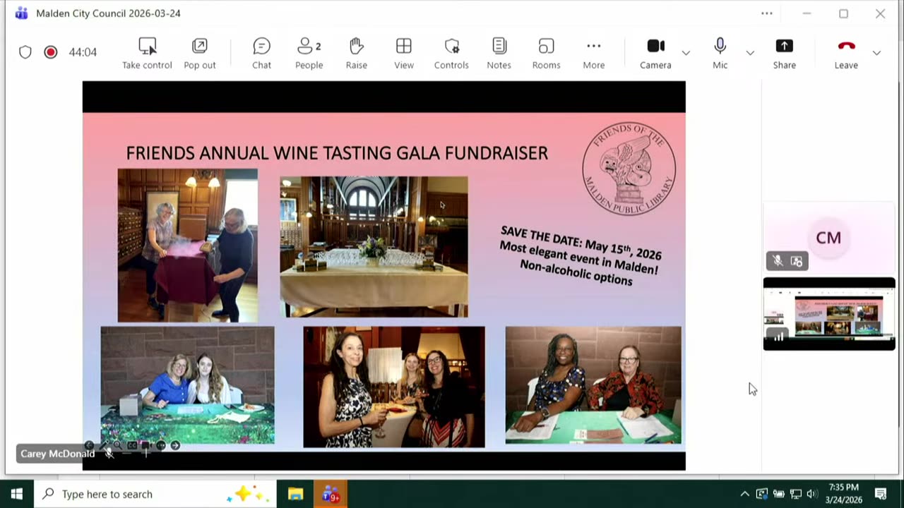 Friends Annual Wine Tasting Gala Fundraiser slide with save-the-date