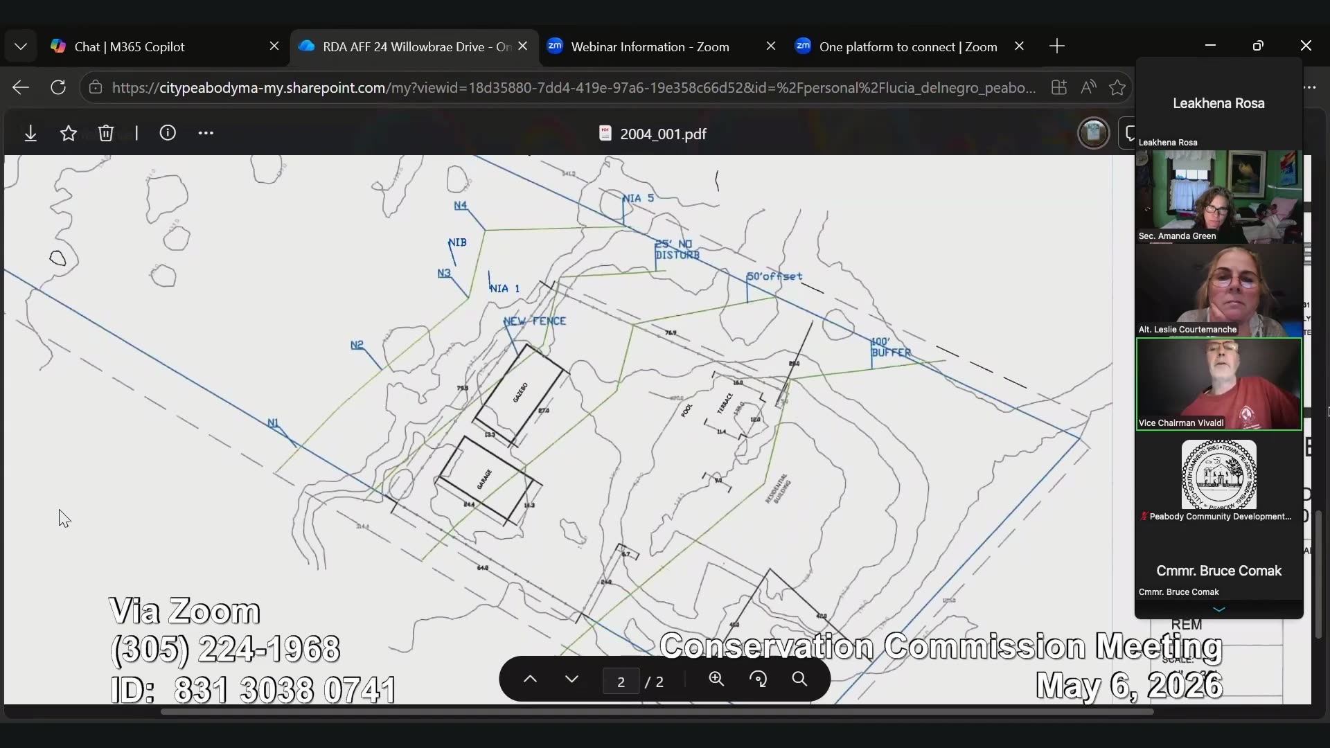 Site plan showing new fence, gazebos, buffers and property lines