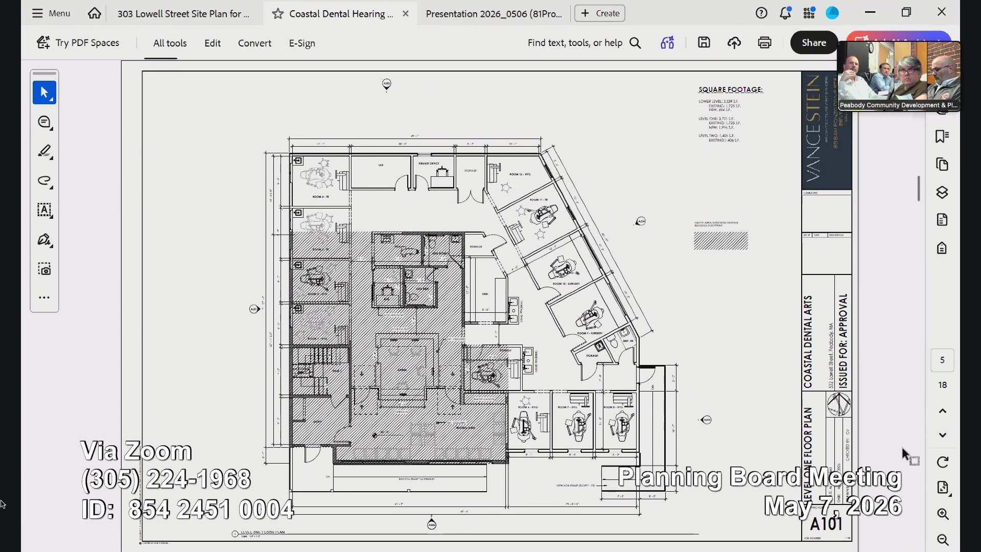 Level one floor plan showing exam rooms and layout details