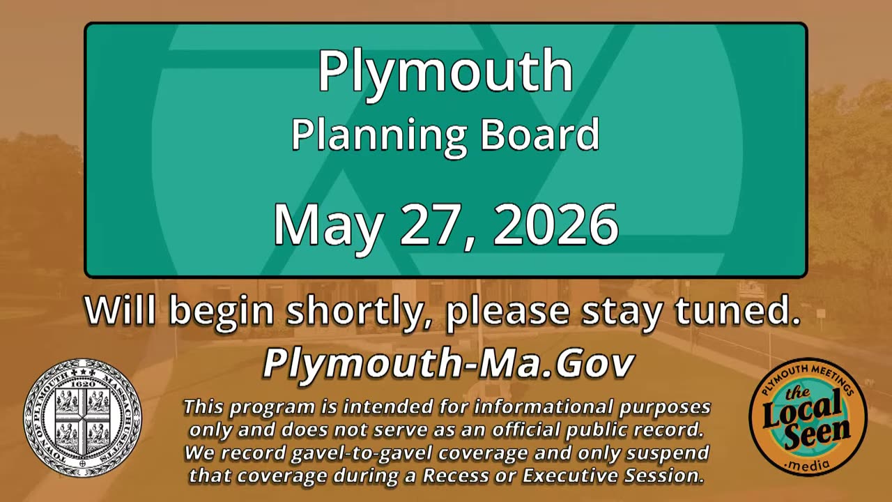 Plymouth Planning Board title slide, May 27, 2026