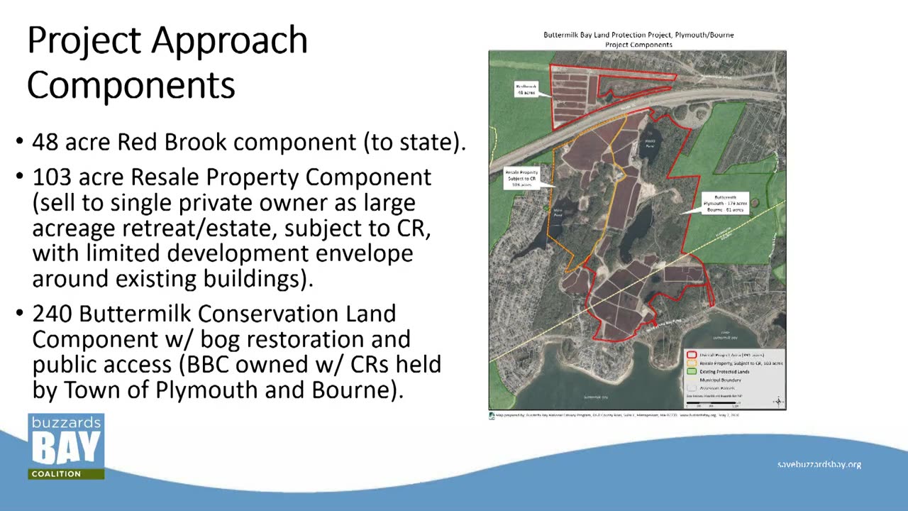 Buttermilk Bay project components with area map