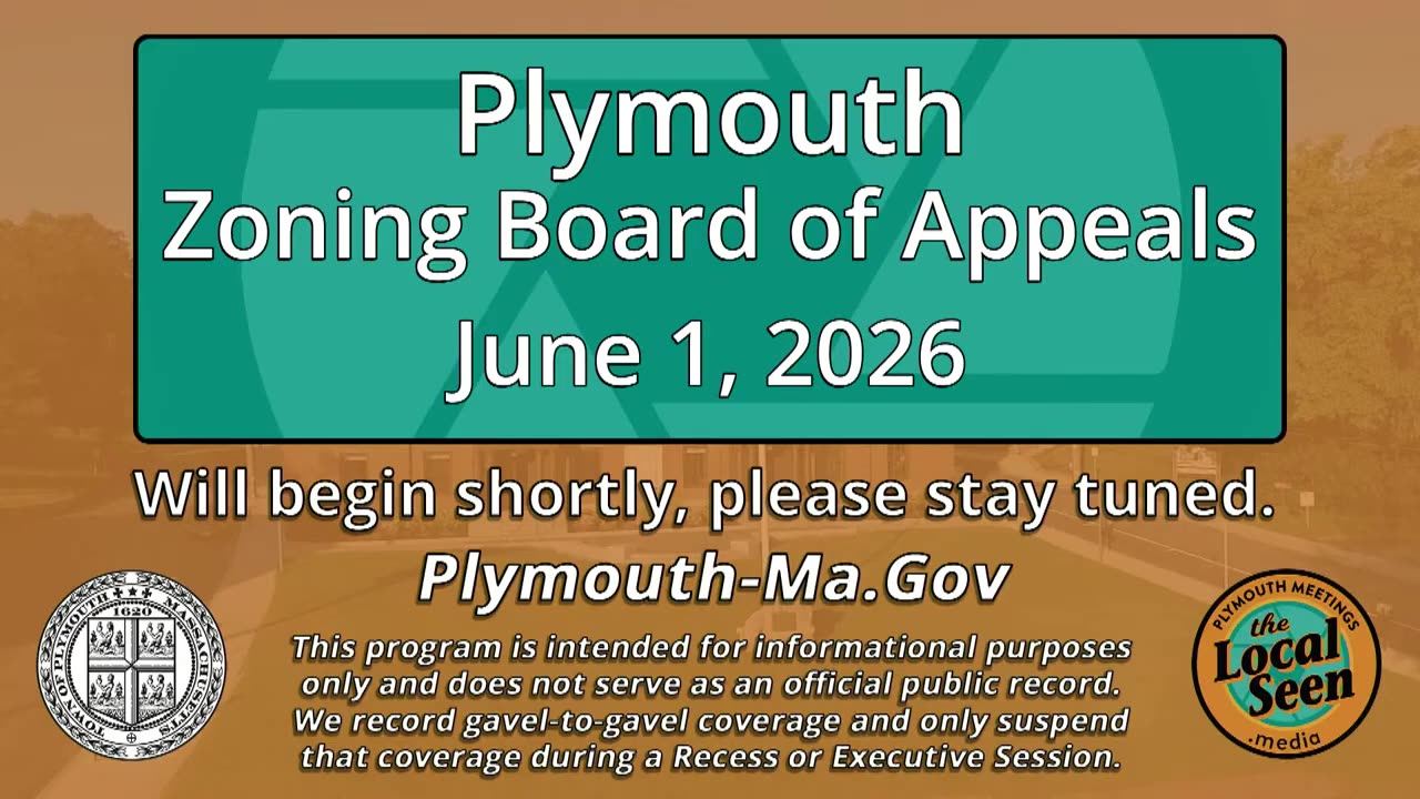 Plymouth Zoning Board of Appeals title slide for June 1, 2026