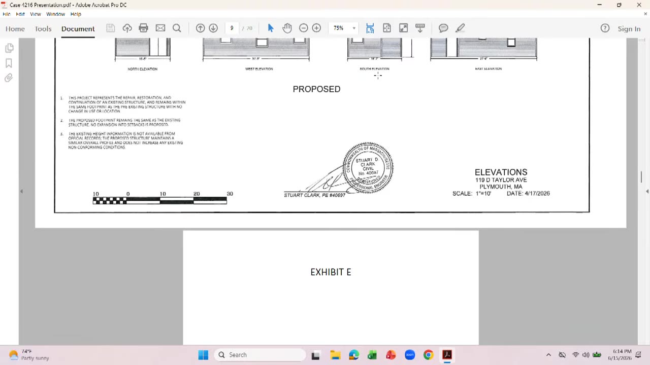 Proposed architectural elevations exhibit