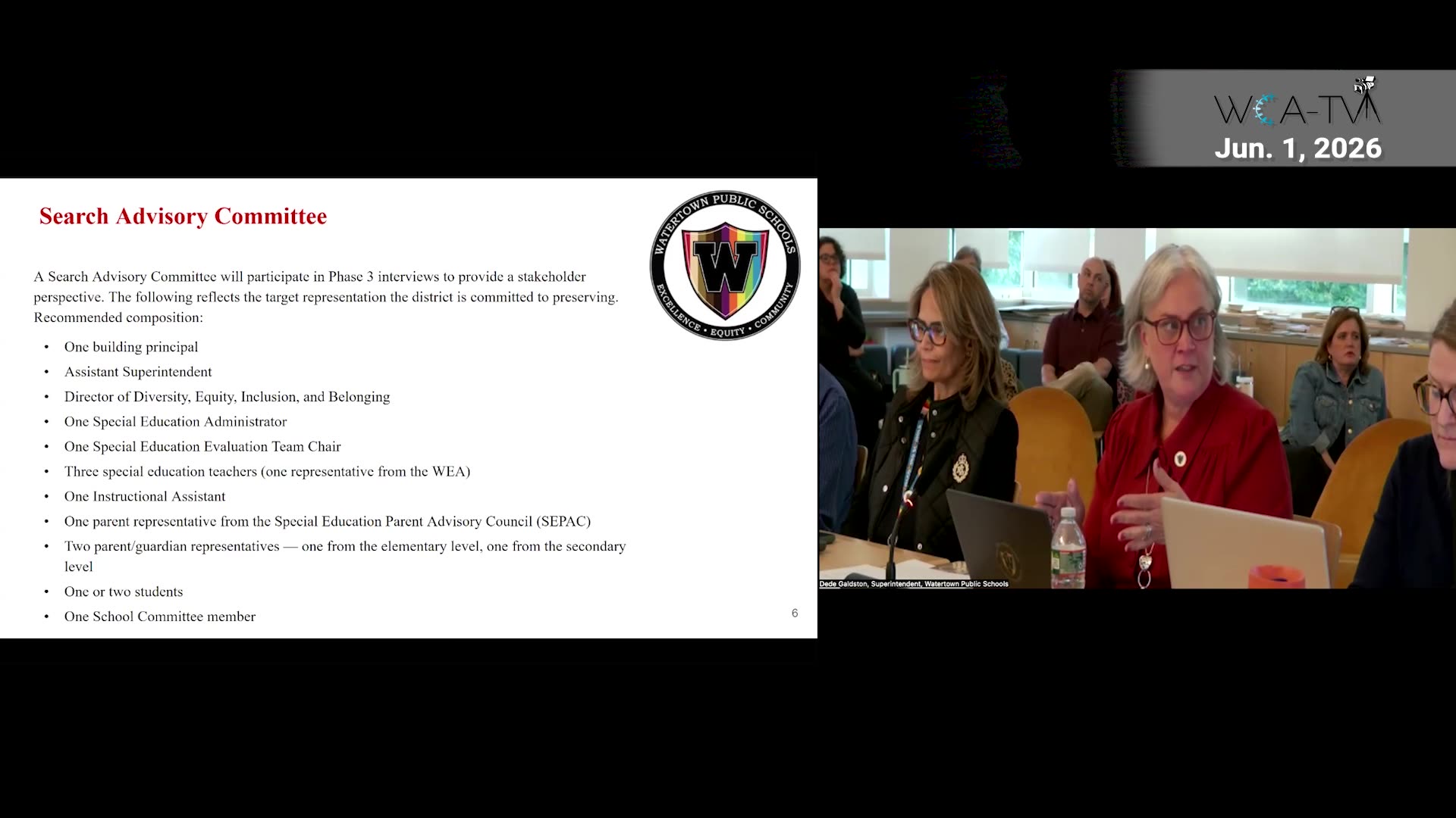 Search Advisory Committee recommended composition slide