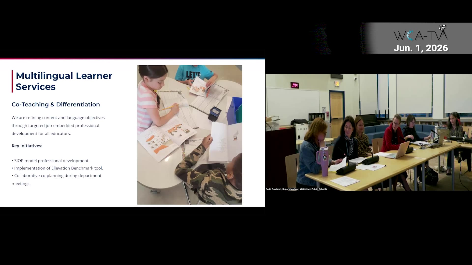 Multilingual Learner Services slide with co-teaching initiatives