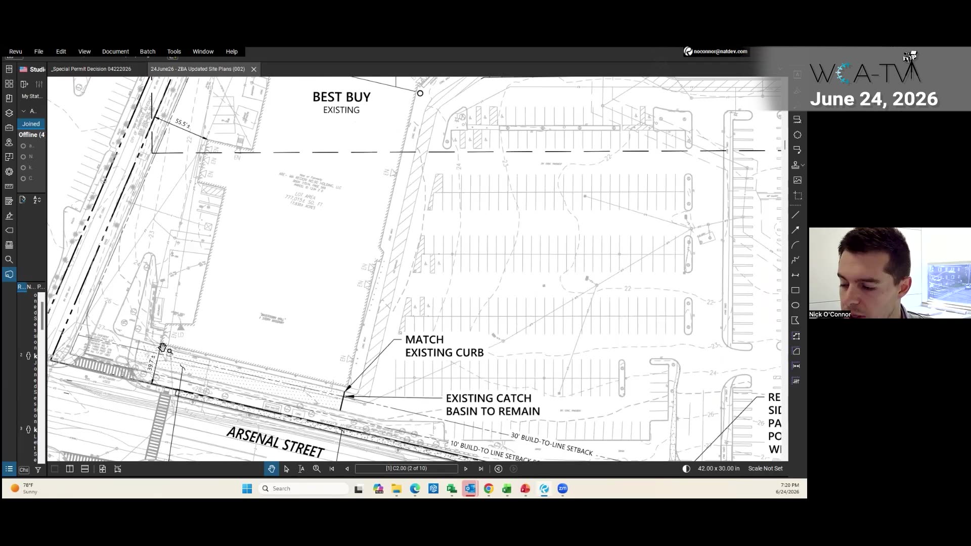 Overall site plan showing Best Buy existing area and setbacks