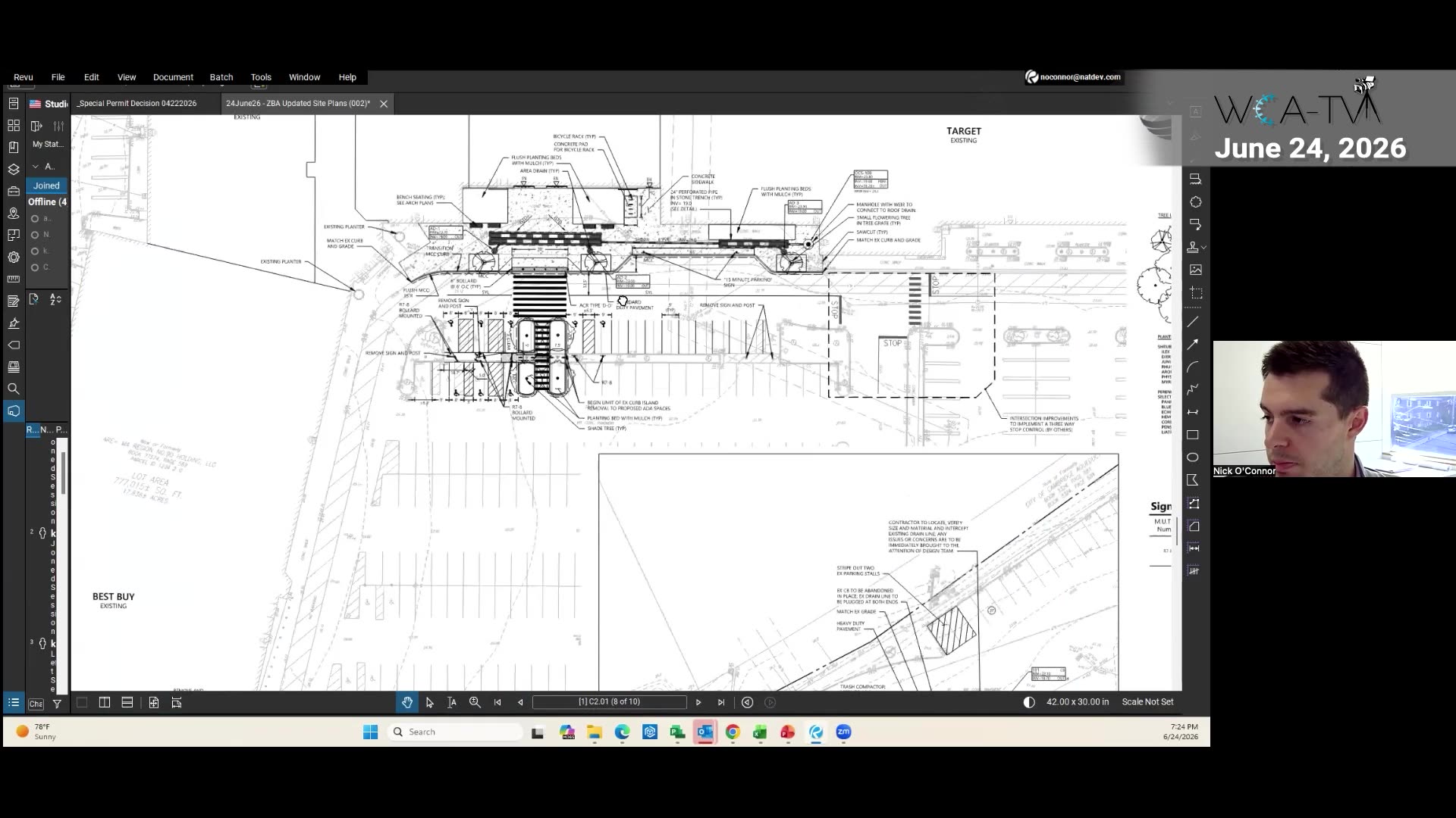 Detailed architectural site plan with planting and curb details