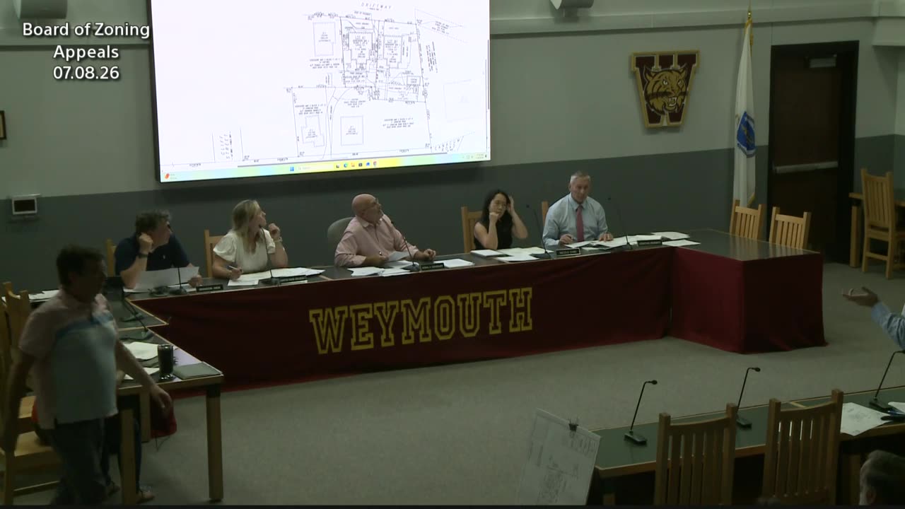 Site plan and lot layout on presentation screen