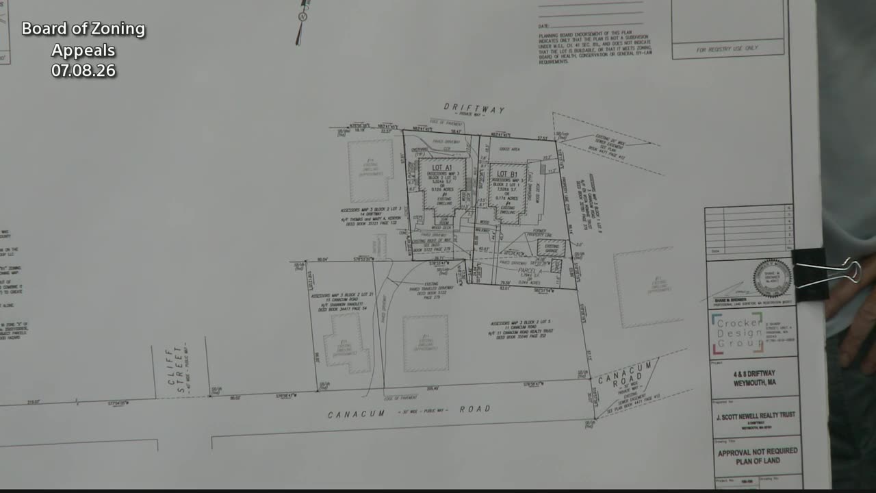 Site plan map for 4 & 5 Driftway, Weymouth MA