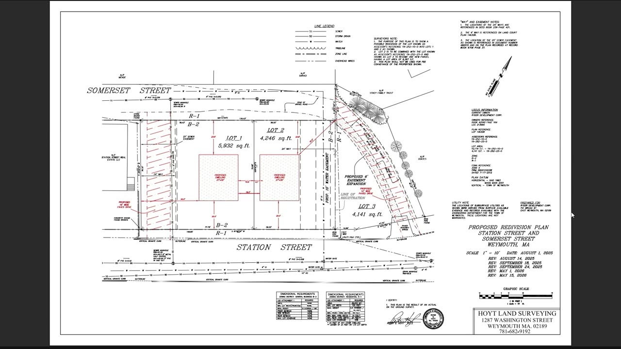 Proposed redivision plan for Station and Somerset Streets