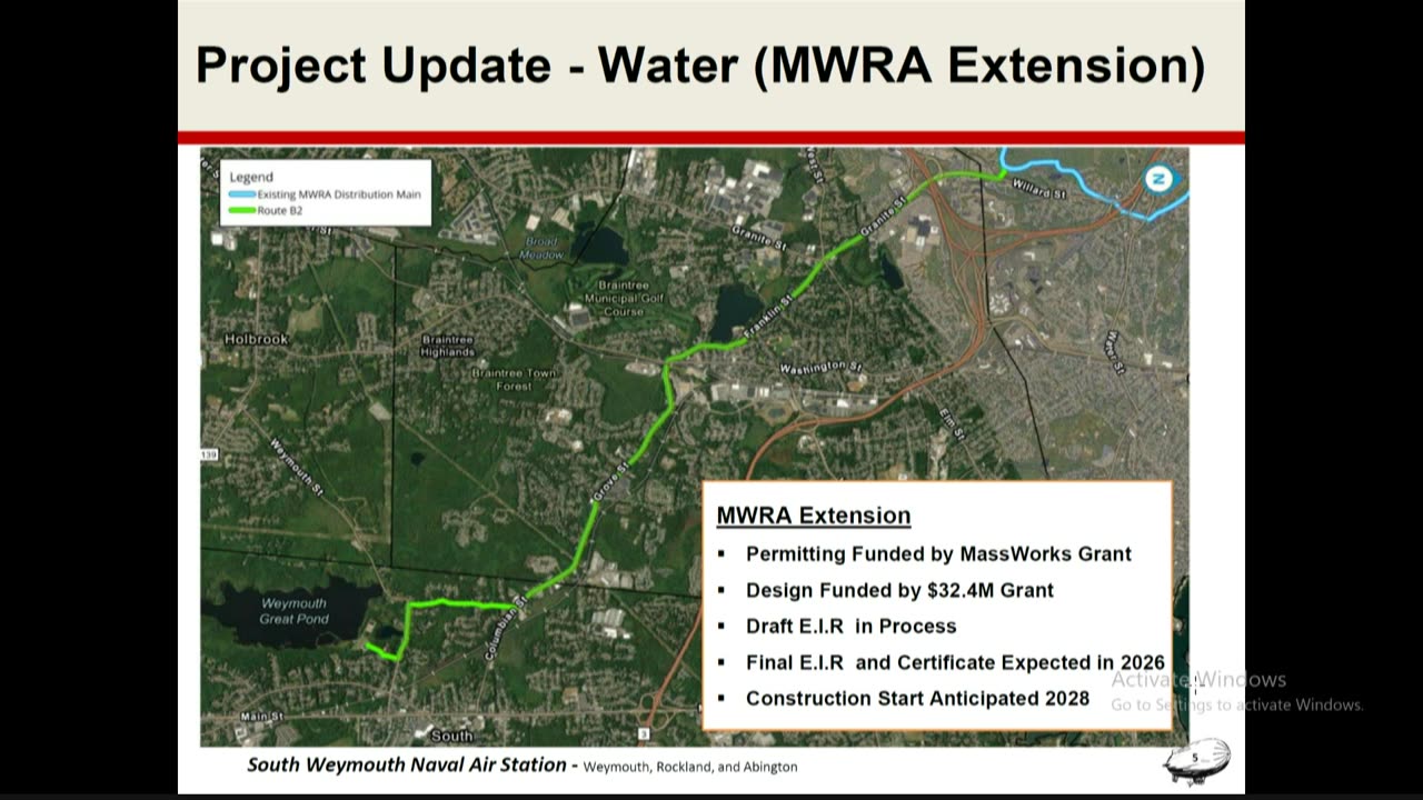MWRA Water Extension project map and timeline