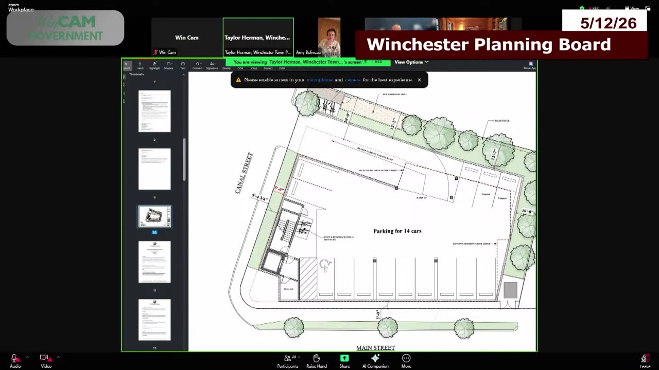 Detailed site plan with parking for 14 cars