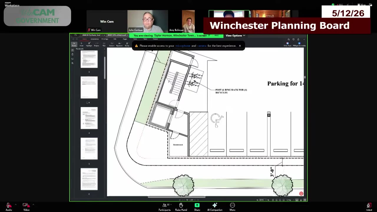 Site plan detail including bike racks and setbacks