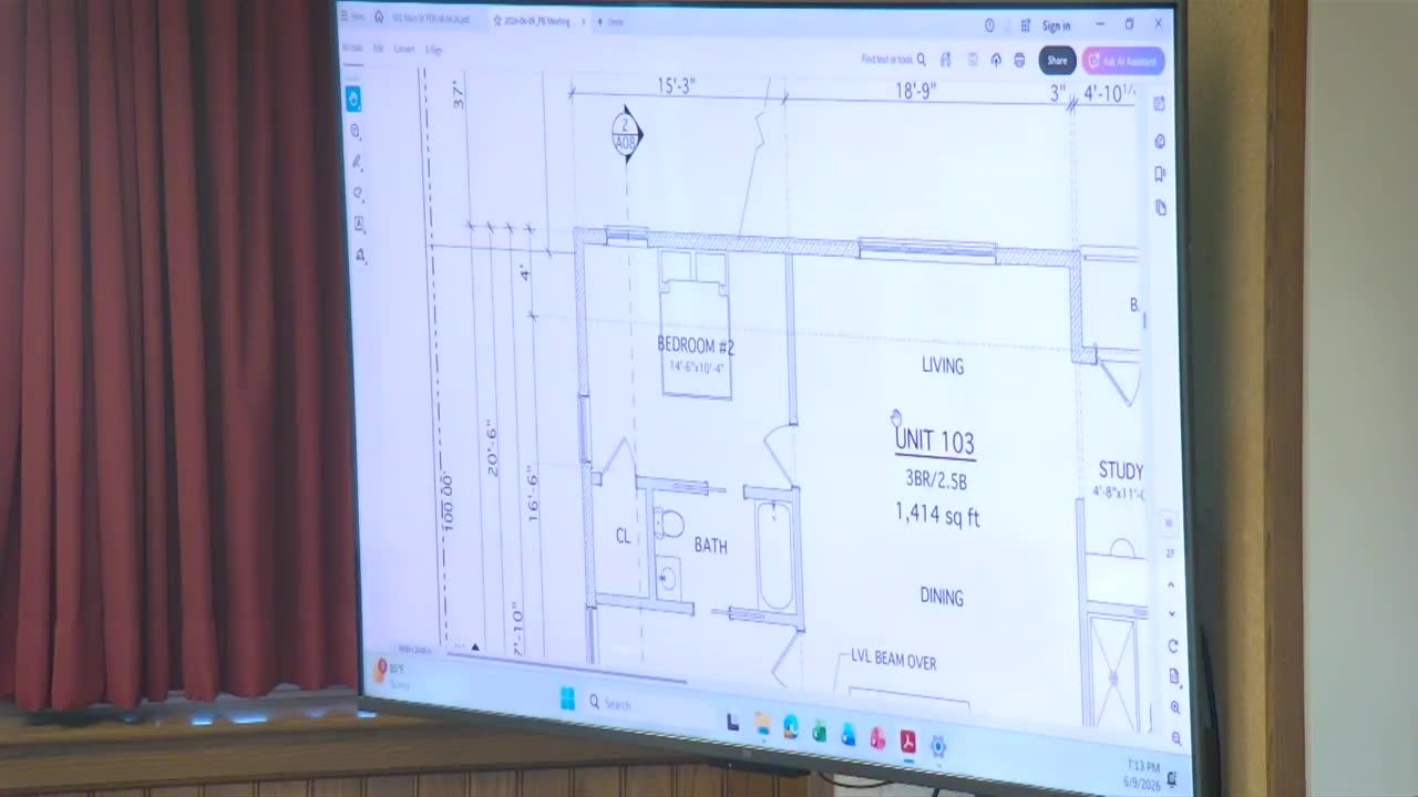 Floor plan Unit 103: 3BR/2.5B, 1,414 sq ft